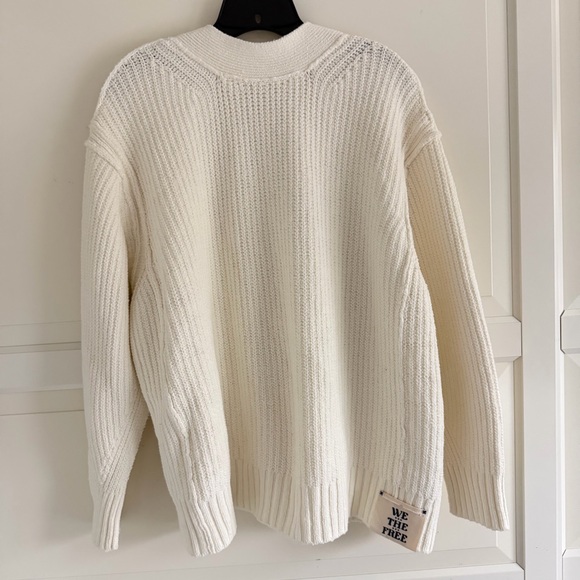 New! Free People We The Free White Still A Fan Pullover Sweater 23028 - Picture 6 of 11
